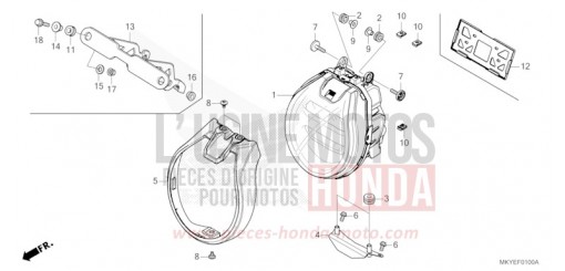 HEADLIGHT (CB650RA/CB650RAC) CB650RACR de 2024